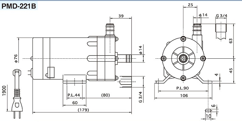 公式サイト 三相電機 マグネットポンプ フランジ接続 PMD-2571A2W