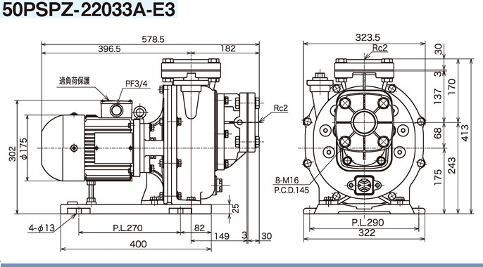 送料0円】 アクアクラフト三相電機 循環ポンプ 40PSPZ-4033A 自吸式ヒューガルポンプ 管理100