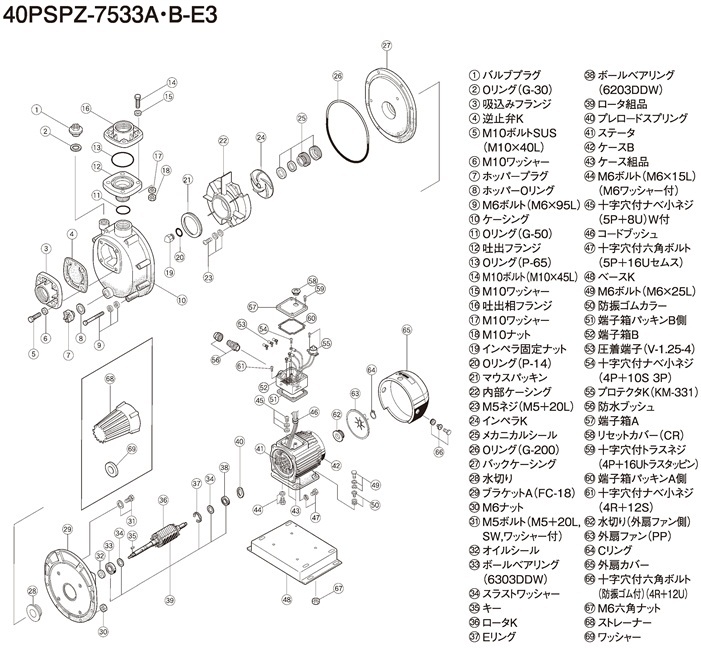 2022正規激安】 三相電機 自吸式ヒューガルポンプ 40PSPZ-4031B 単相100V 60Hz メカニカルシールタイプ 送料無料 一部地域除 