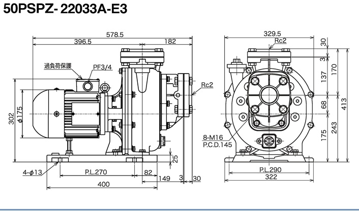 高品質の人気 三相電機 自吸式ヒューガルポンプ 80PSPZ-22023A-E3 三相200V 50Hz 中型 メカニカルシールタイプ 送料無料  一部地域除