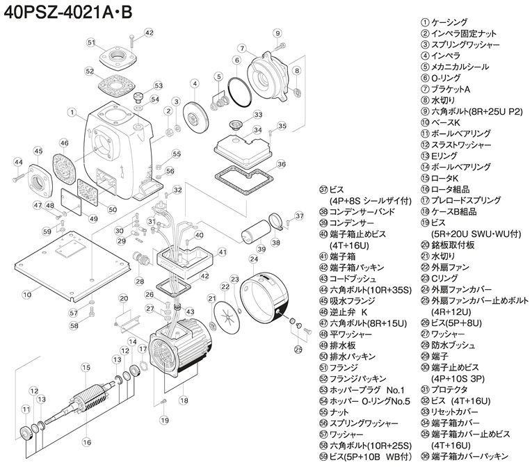 自吸式ヒューガルポンプ（鋳鉄製・清水用） | 三相電機株式会社 | 先進