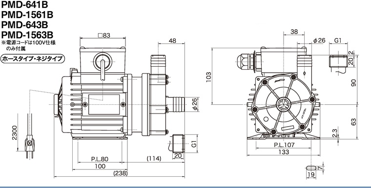 通販オフィシャルストア 三相電機 マグネットポンプ ネジ接続 PMD-371B2M ポンプ、コンプレッサー ENTEIDRICOCAMPANO